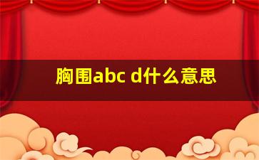 胸围abc d什么意思